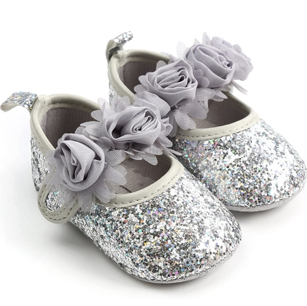 Silver Baby Girl Shoes Outfit Birthday Wedding Flower Girl Christmas New Year